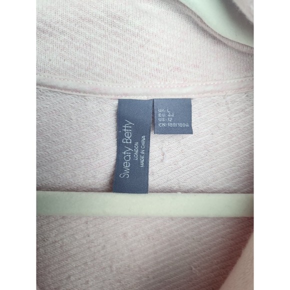 Sweaty Betty Nestle Up half zip crop sweatshirt sz L Antique Pink - Picture 5 of 9